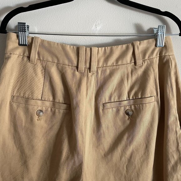 Madewell Women 6 Neutral Tan Linen Blend Pleated High Rise Harlow Shorts NWT - Picture 7 of 10